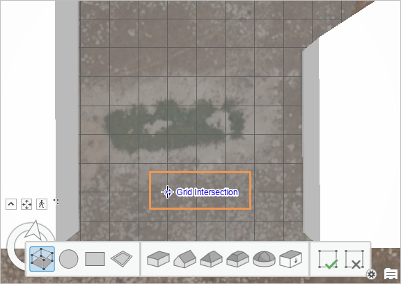 Map showing cursor positioned on editing grid Map showing cursor positioned on editing grid