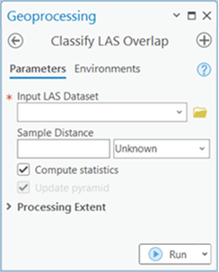 Classify LAS Overlap tool dialog box Classify LAS Overlap tool dialog box