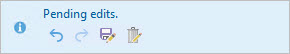 The geoprocessing tool banner when there is an active edit session. The geoprocessing tool banner when there is an active edit session.