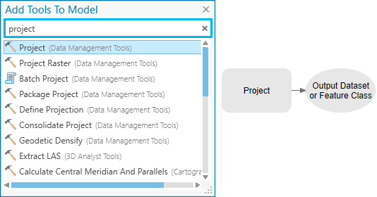 Adding the Project tool Adding the Project tool