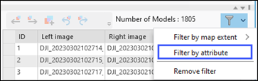 Stereo model filter by attribute Stereo model filter by attribute