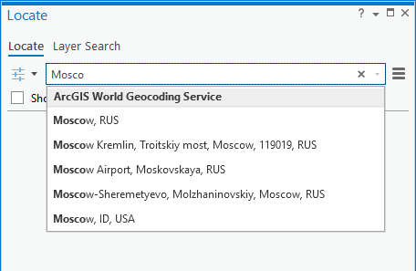 Moscow suggestions sorted using rank by population size Moscow suggestions sorted using rank by population size