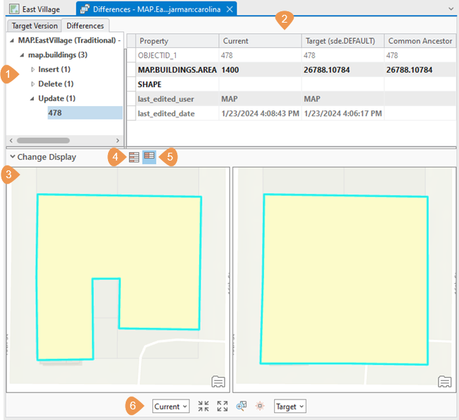 Differences view Differences view