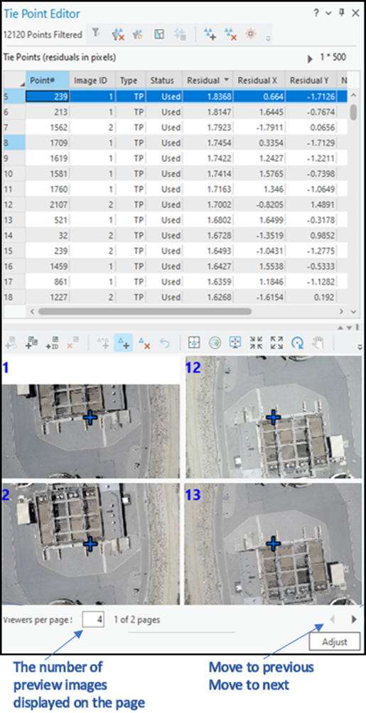 Tie Point Editor Tie Point Editor