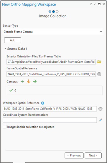 Import frame and camera tables