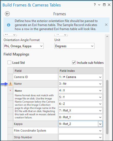 Build frames warning Build frames warning