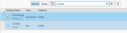 Keyword search for cookie with two entities found Keyword search for cookie with two entities found