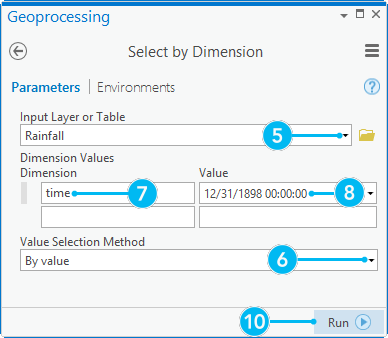 Selecting a specific time, level, or other dimension value using the Select By Dimension tool Selecting a specific time, level, or other dimension value using the Select By Dimension tool