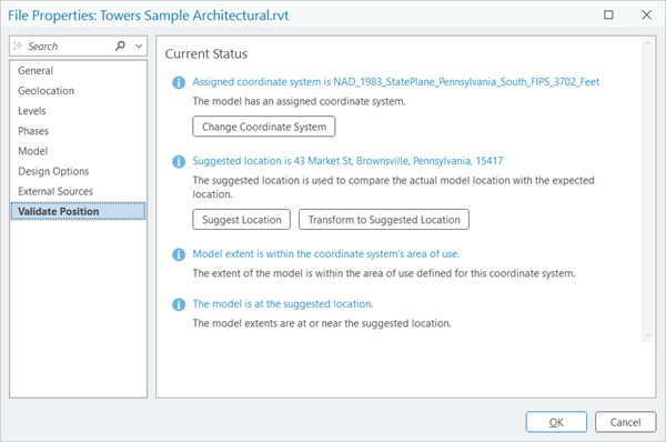 Validate Position tab in the File Properties pane Validate Position tab in the File Properties pane