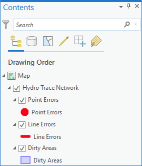 Trace Network layer in the Contents pane Trace Network layer in the Contents pane
