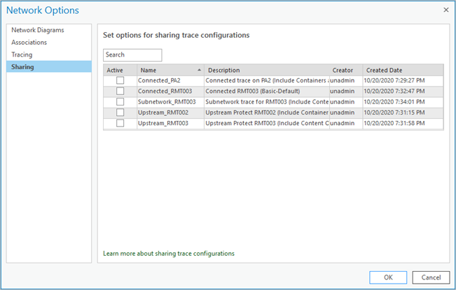 Sharing tab of the Network Options dialog box Sharing tab of the Network Options dialog box