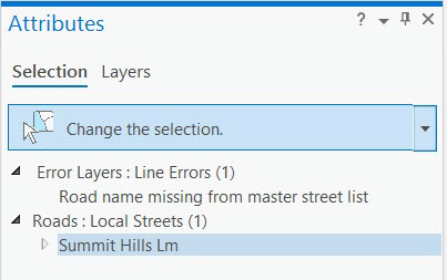 The Summit Hills Lm layer selected in the attributes pane The Summit Hills Lm layer selected in the attributes pane