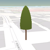 3D symbol in real-world units at shorter view distance 3D symbol in real-world units at shorter view distance