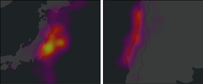 Comparison of two areas at the same scale using constant rendering Comparison of two areas at the same scale using constant rendering