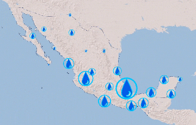 An animated proportional symbology map An animated proportional symbology map