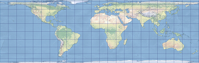 An example of the cylindrical equal area projection An example of the cylindrical equal area projection