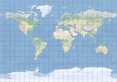 An example of the Tobler cylindrical I projection An example of the Tobler cylindrical I projection