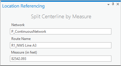 Split Centerline by Measure pane Split Centerline by Measure pane