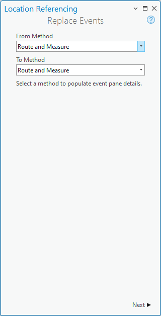 Replace Events pane Replace Events pane