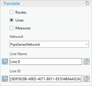 Translate dialog box with line-related fields Translate dialog box with line-related fields