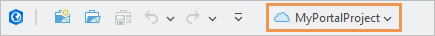 Project name and cloud icon on the title bar Project name and cloud icon on the title bar