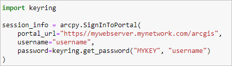 Import keyring code sample Import keyring code sample