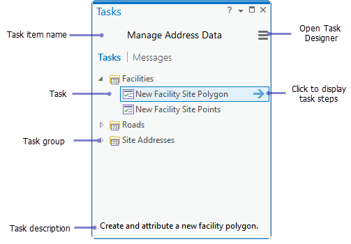 Tasks pane Tasks pane