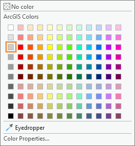 Color palette with Gray 20% indicated (row 3, column 1). Color palette with Gray 20% indicated (row 3, column 1).