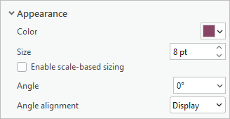 Bus stop appearance settings in Symbology pane Bus stop appearance settings in Symbology pane