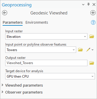 Geodesic Viewshed tool as it appears to a licensed user Geodesic Viewshed tool as it appears to a licensed user