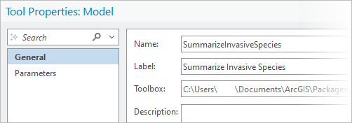 Model name and label on Tool Properties dialog box Model name and label on Tool Properties dialog box