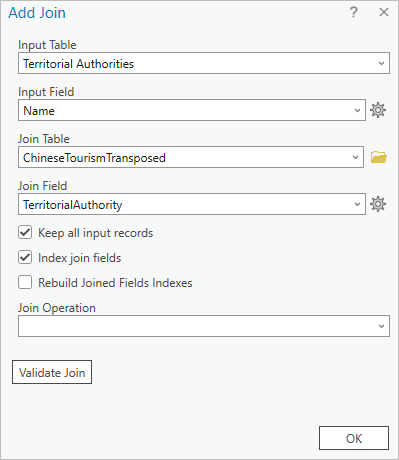 Add Join parameters Add Join parameters