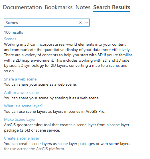 Search Results tab displaying several topics Search Results tab displaying several topics