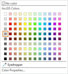 Color palette with Gray 40% indicated (row 5, column 1) Color palette with Gray 40% indicated (row 5, column 1)