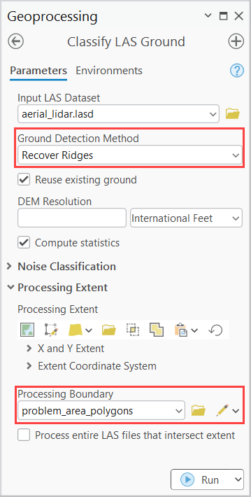 Red boxes highlight the relevant sections of the tool for rerunning with a more aggressive setting. Red boxes highlight the relevant sections of the tool for rerunning with a more aggressive setting.