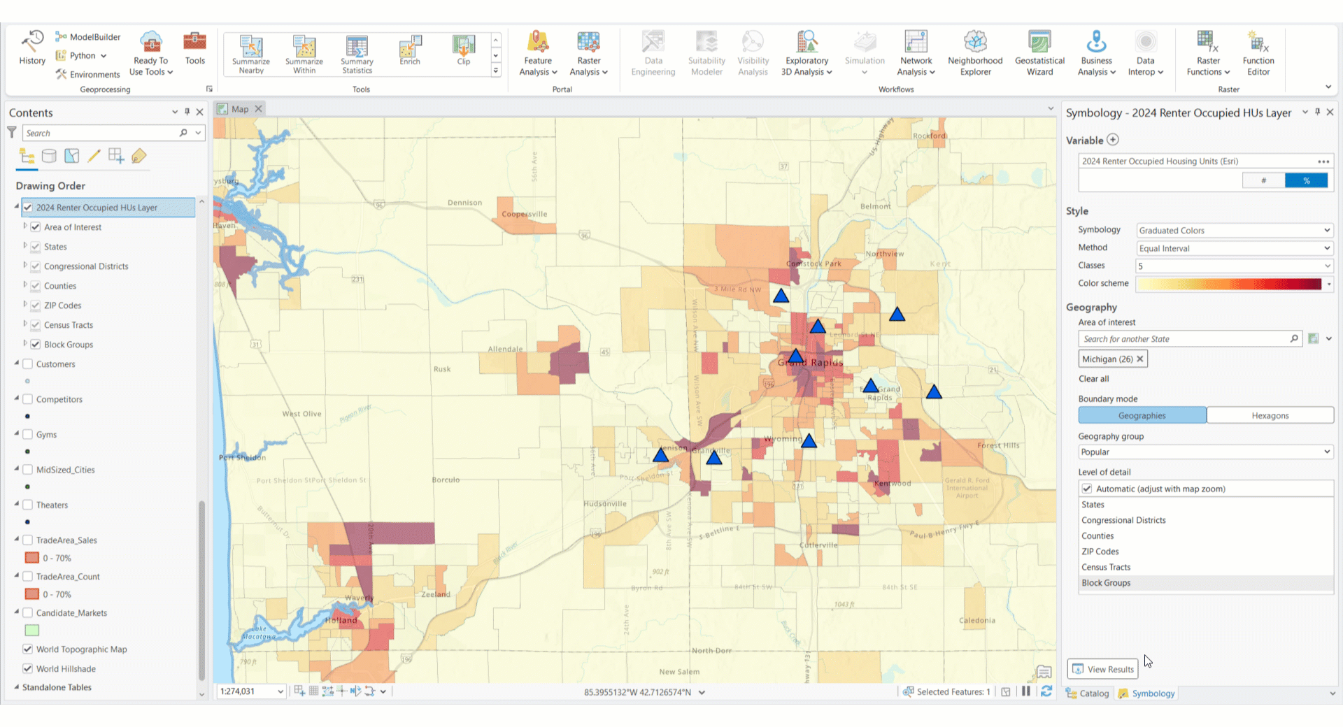 Color-coded layer Results pane animation Color-coded layer Results pane animation