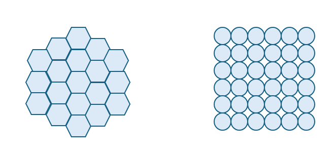 Hexagon tessellation and circle grid Hexagon tessellation and circle grid