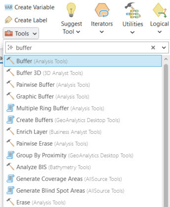 Buffer tool selected to add to a model Buffer tool selected to add to a model