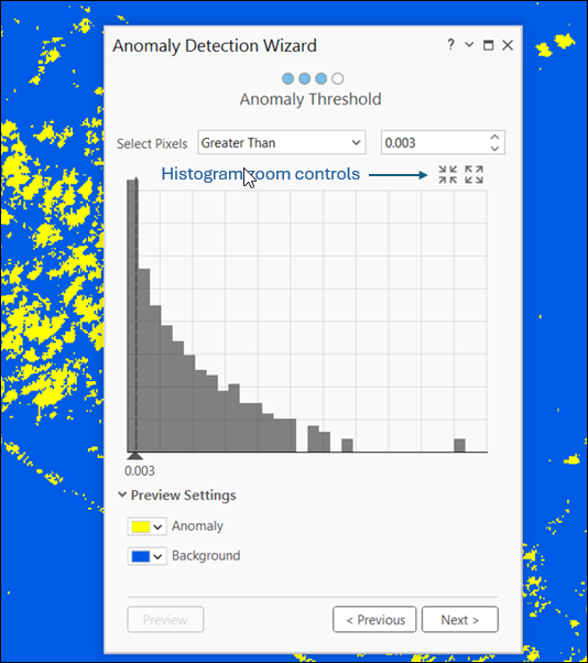 Anomaly Detection Wizard, Anomaly Threshold panel Anomaly Detection Wizard, Anomaly Threshold panel