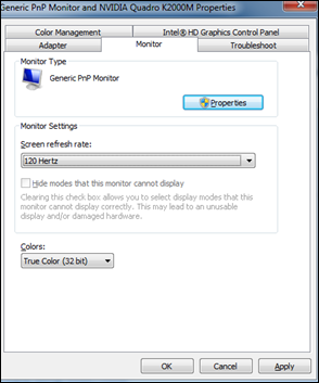 Monitor tab Monitor tab