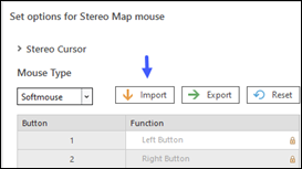 Import Stealth mouse settings dialog box Import Stealth mouse settings dialog box