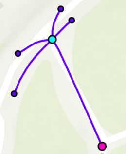 One of the five adjacent junctions connected to the selected junction One of the five adjacent junctions connected to the selected junction