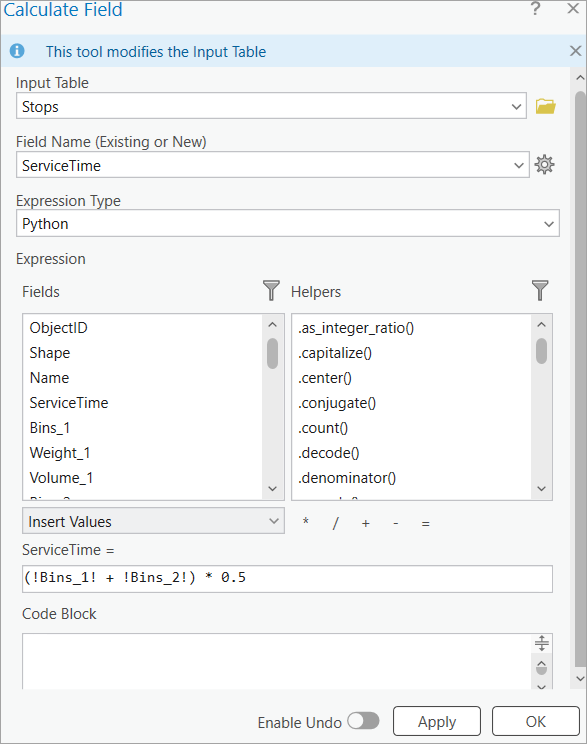 Calculate service time for each stop. Calculate service time for each stop.