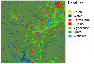 Input raster of land-use types Input raster of land-use types