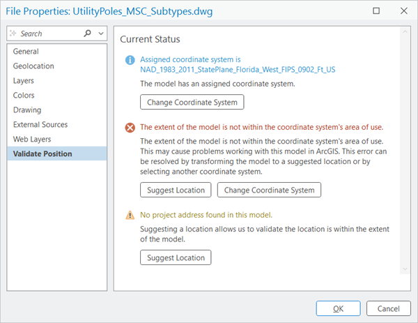 Validate Position tab on the File Properties dialog box Validate Position tab on the File Properties dialog box