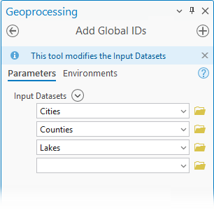 Add Global IDs geoprocessing tool Add Global IDs geoprocessing tool