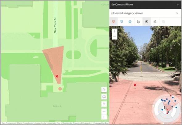 Oriented imagery dataset displayed using the oriented imagery viewer Oriented imagery dataset displayed using the oriented imagery viewer
