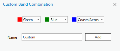 Custom Band Combination window Custom Band Combination window