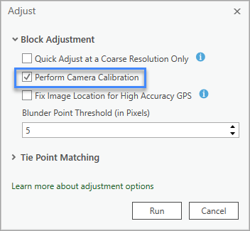 Perform Camera Calibration option on the Adjust dialog box Perform Camera Calibration option on the Adjust dialog box