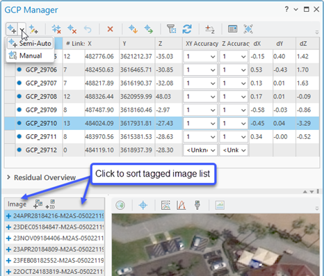 GCP Manager, reorder list GCP Manager, reorder list